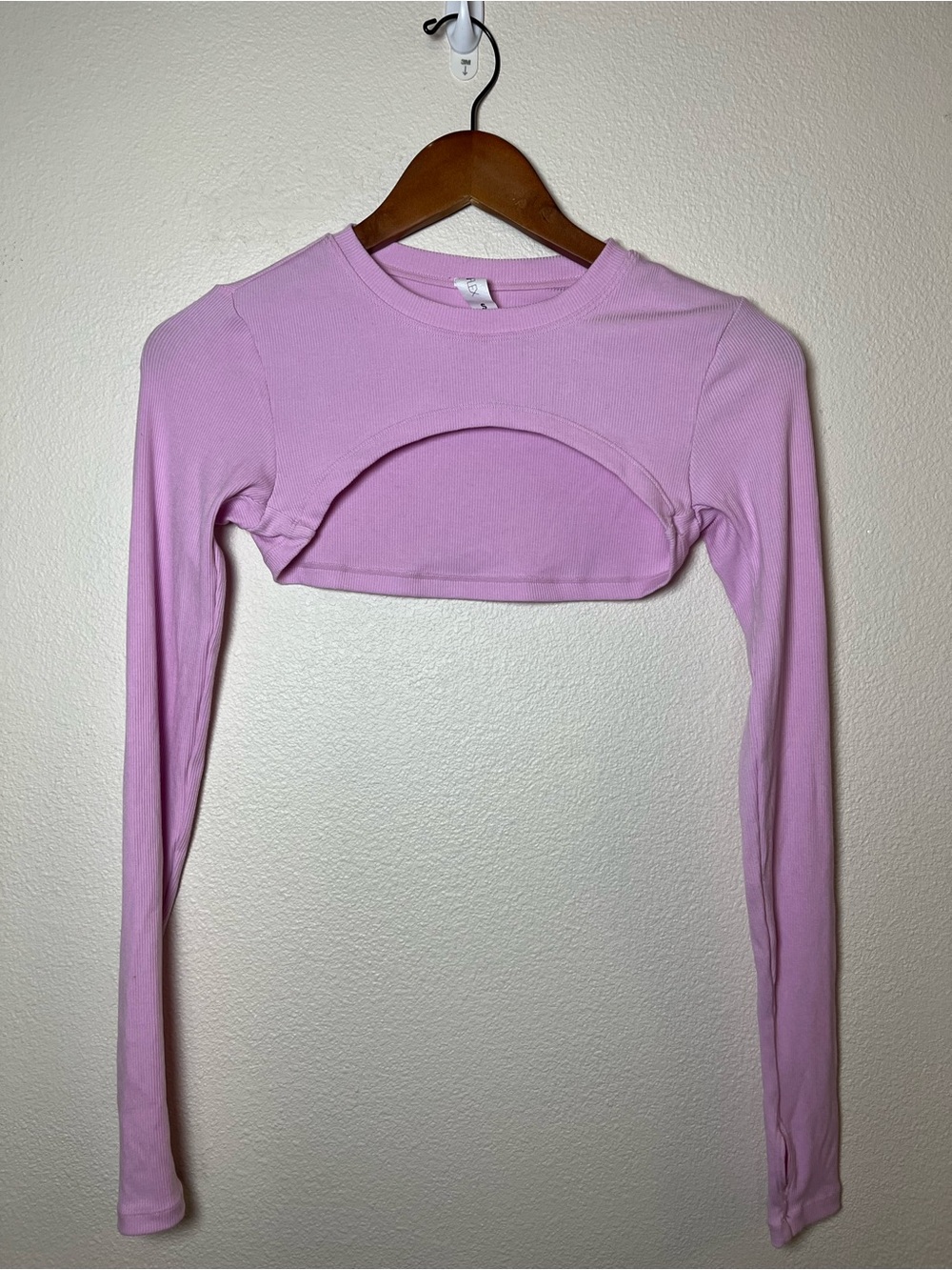 POPFLEX Crop Long-Sleeve Shrug Athletic Top Bubblegum Pink